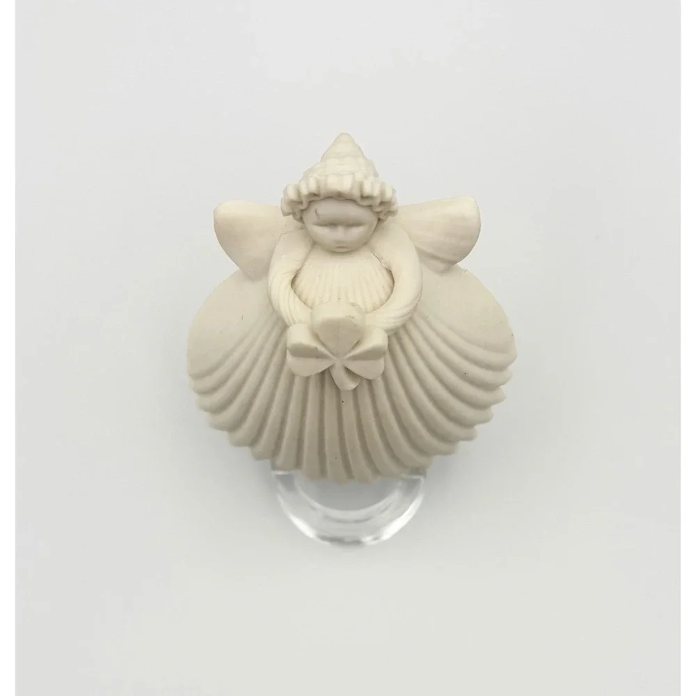 Margaret Furlong Bisque Porcelain Miniature Angel Shamrock Ornament 1998 USA VTG